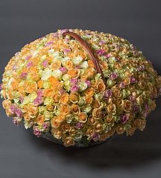 501  голландская роза желтых оттенков в корзине