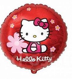 Шар - Hello Kitty в цветах - круг 48 см